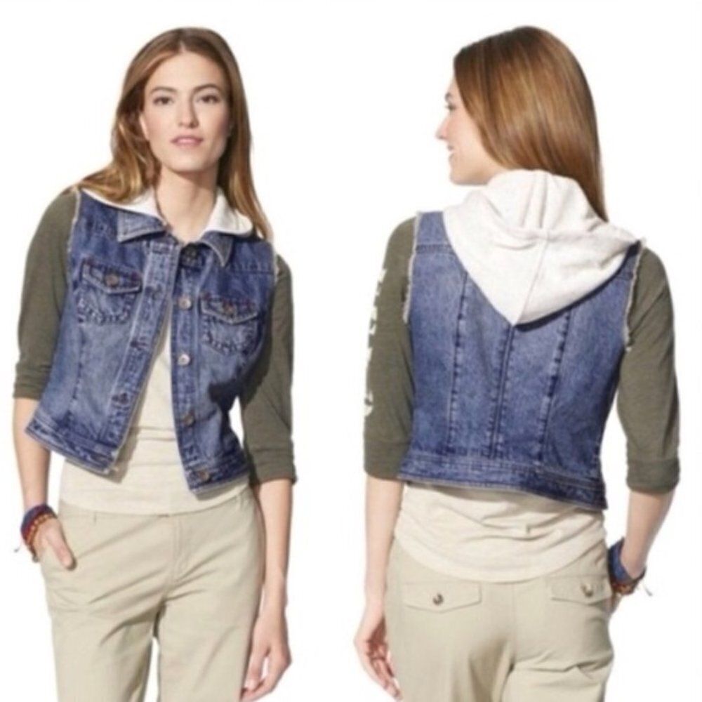 FEED  Hooded Denim Vest~M
